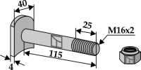Schraube M 16 x 2 - 8.8 mit Sicherungsmutter